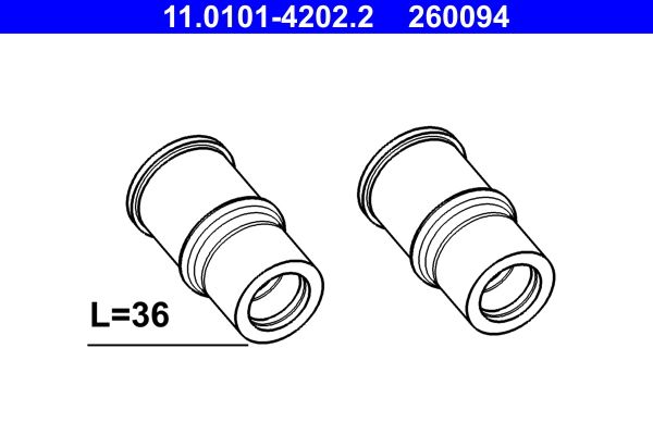 ATE 11.0101-4202.2 - Führungshülsensatz, Bremssattel