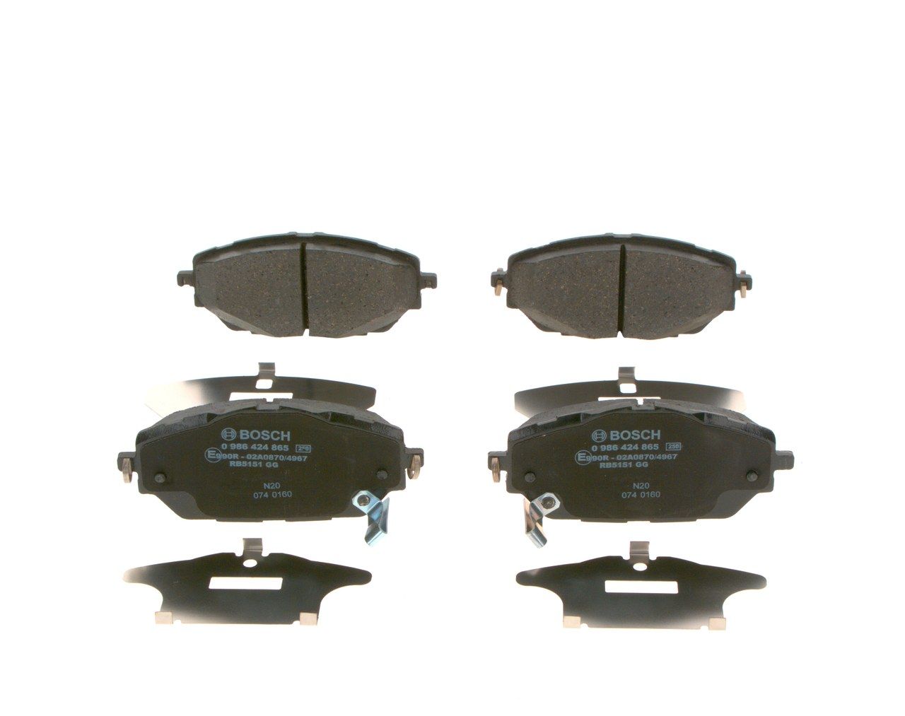 BOSCH 0 986 424 865 - Bremsbelagsatz, Scheibenbremse