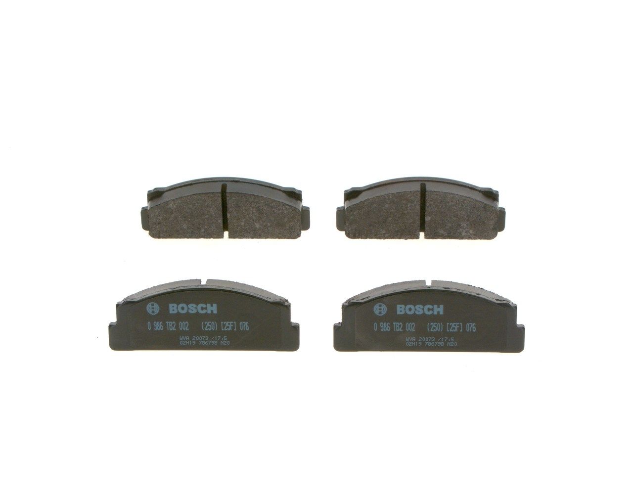 BOSCH 0 986 TB2 002 - Bremsbelagsatz, Scheibenbremse