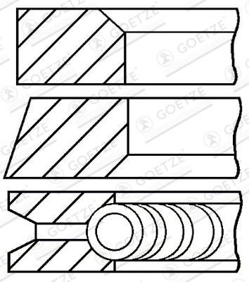 GOETZE ENGINE 08-336600-00 - Kolbenringsatz
