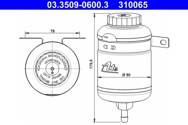 ATE 03.3509-0600.3 - Ausgleichsbehälter, Bremsflüssigkeit