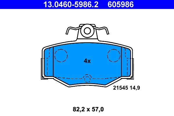 ATE 13.0460-5986.2 - Bremsbelagsatz, Scheibenbremse