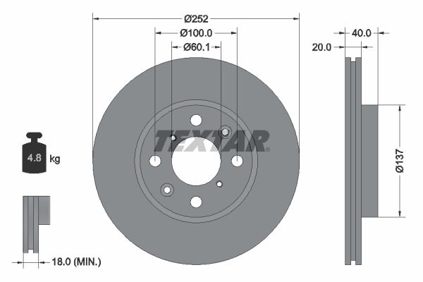 TEXTAR 92148903 - Bremsscheibe