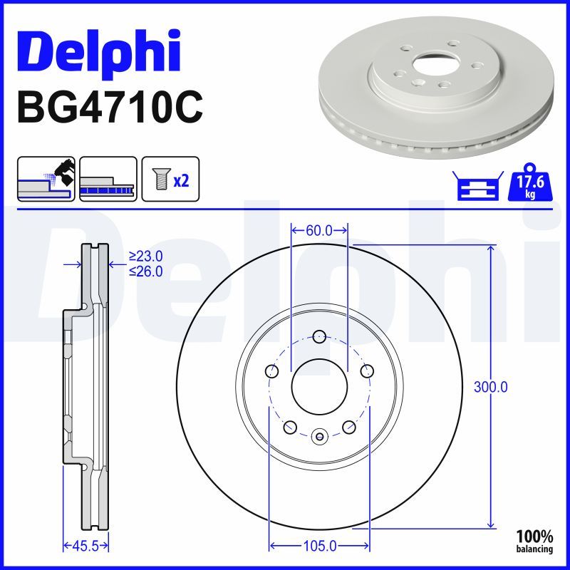DELPHI BG4710C - Bremsscheibe
