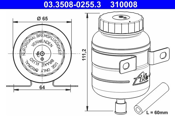 ATE 03.3508-0255.3 - Ausgleichsbehälter, Bremsflüssigkeit