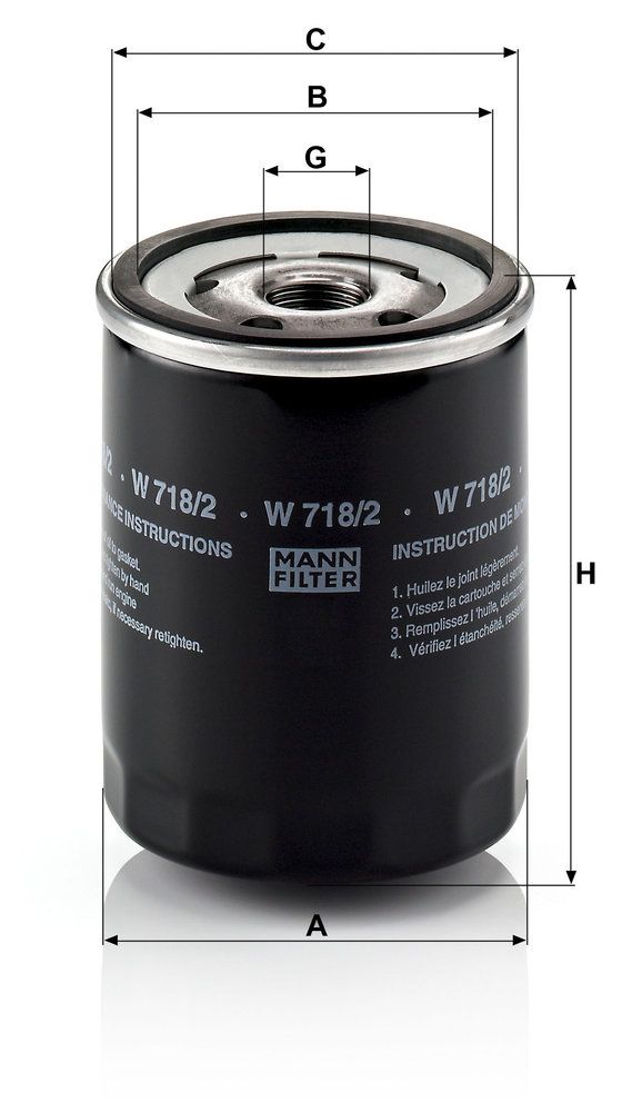 MANN-FILTER W 718/2 - Ölfilter