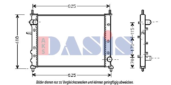 AKS DASIS 080007N - Kühler, Motorkühlung