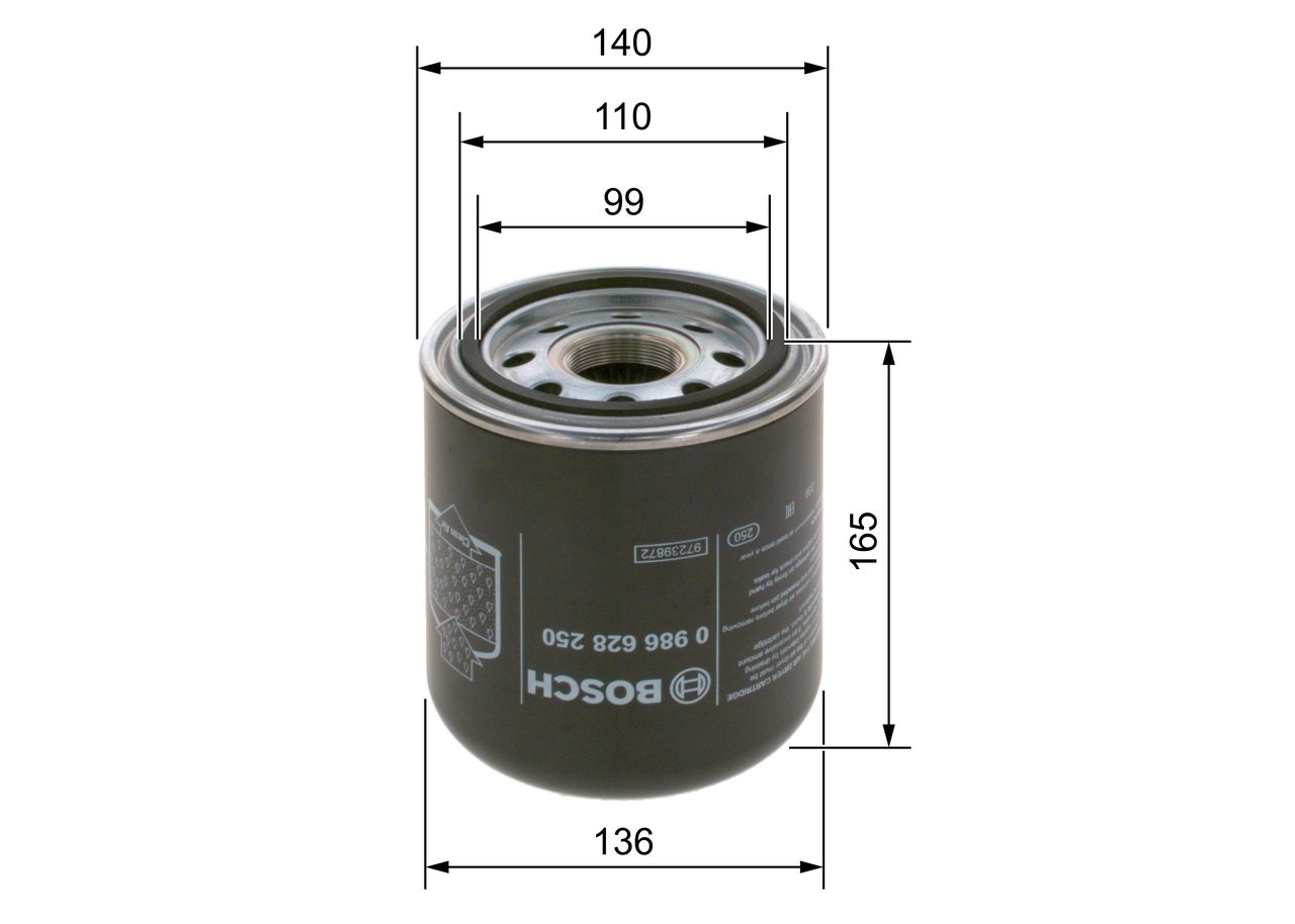 BOSCH 0 986 628 250 - Lufttrocknerpatrone, Druckluftanlage