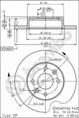 BREMBO 08.4284.20 - Bremsscheibe