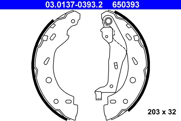 ATE 03.0137-0393.2 - Bremsbackensatz