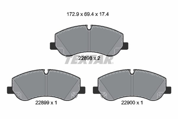 TEXTAR 2289801 - Bremsbelagsatz, Scheibenbremse