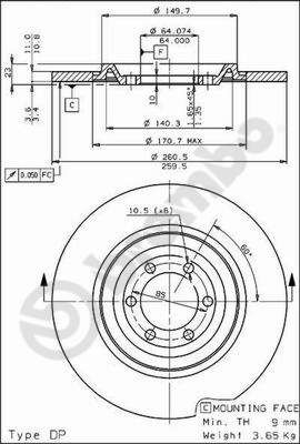 BREMBO 08.3210.10 - Bremsscheibe