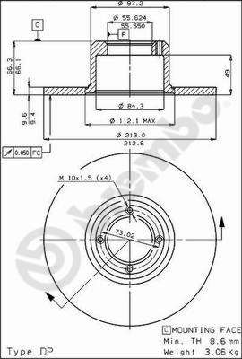 BREMBO 08.4370.10 - Bremsscheibe