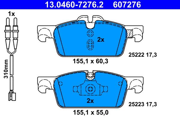 ATE 13.0460-7276.2 - Bremsbelagsatz, Scheibenbremse