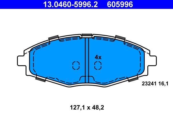 ATE 13.0460-5996.2 - Bremsbelagsatz, Scheibenbremse