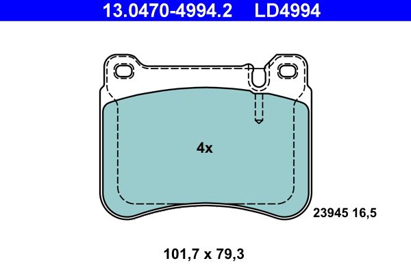 ATE 13.0470-4994.2 - Bremsbelagsatz, Scheibenbremse