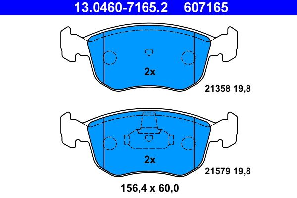ATE 13.0460-7165.2 - Bremsbelagsatz, Scheibenbremse