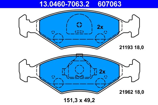 ATE 13.0460-7063.2 - Bremsbelagsatz, Scheibenbremse