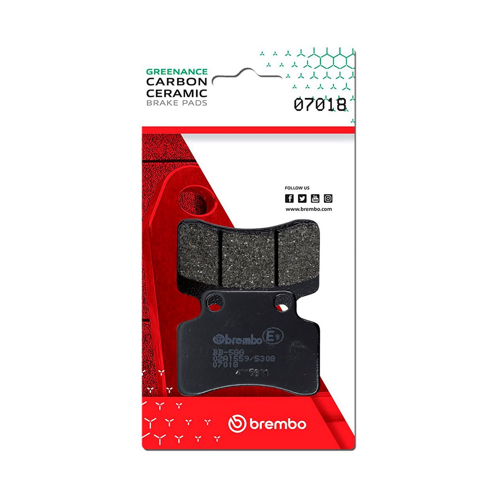 BREMBO 07018 - Bremsbelagsatz, Scheibenbremse