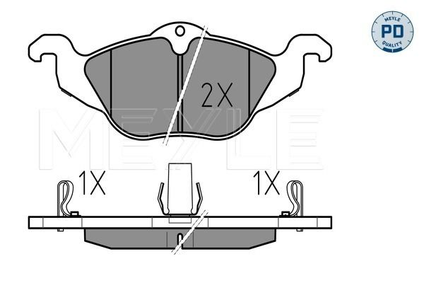 MEYLE 025 230 6317/PD - Bremsbelagsatz, Scheibenbremse