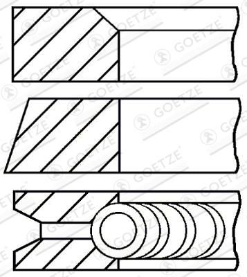 GOETZE ENGINE 08-227700-00 - Kolbenringsatz