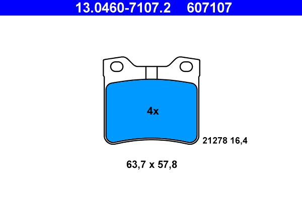 ATE 13.0460-7107.2 - Bremsbelagsatz, Scheibenbremse