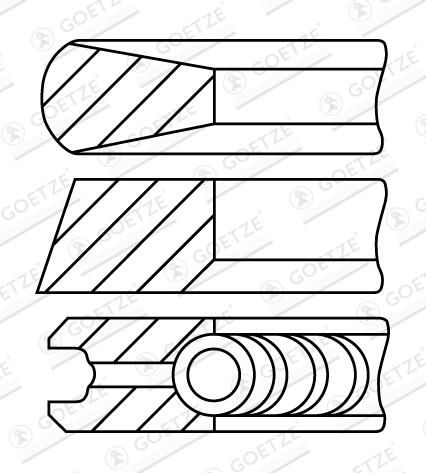 GOETZE ENGINE 08-430400-00 - Kolbenringsatz