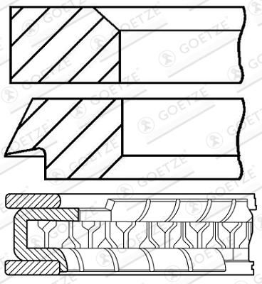 GOETZE ENGINE 08-424800-10 - Kolbenringsatz