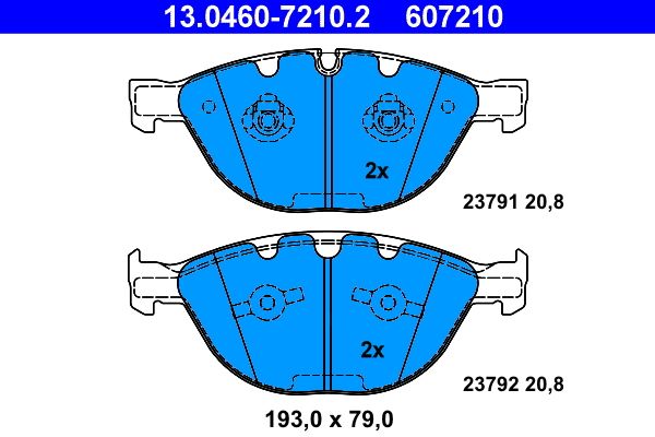 ATE 13.0460-7210.2 - Bremsbelagsatz, Scheibenbremse