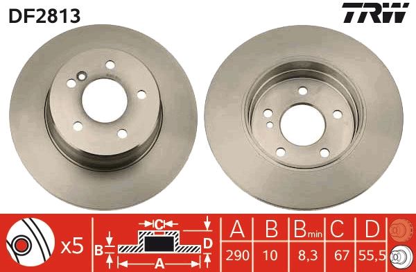 TRW DF2813 - Bremsscheibe
