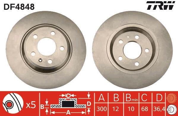 TRW DF4848 - Bremsscheibe