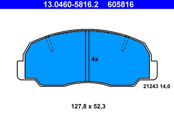 ATE 13.0460-5816.2 - Bremsbelagsatz, Scheibenbremse
