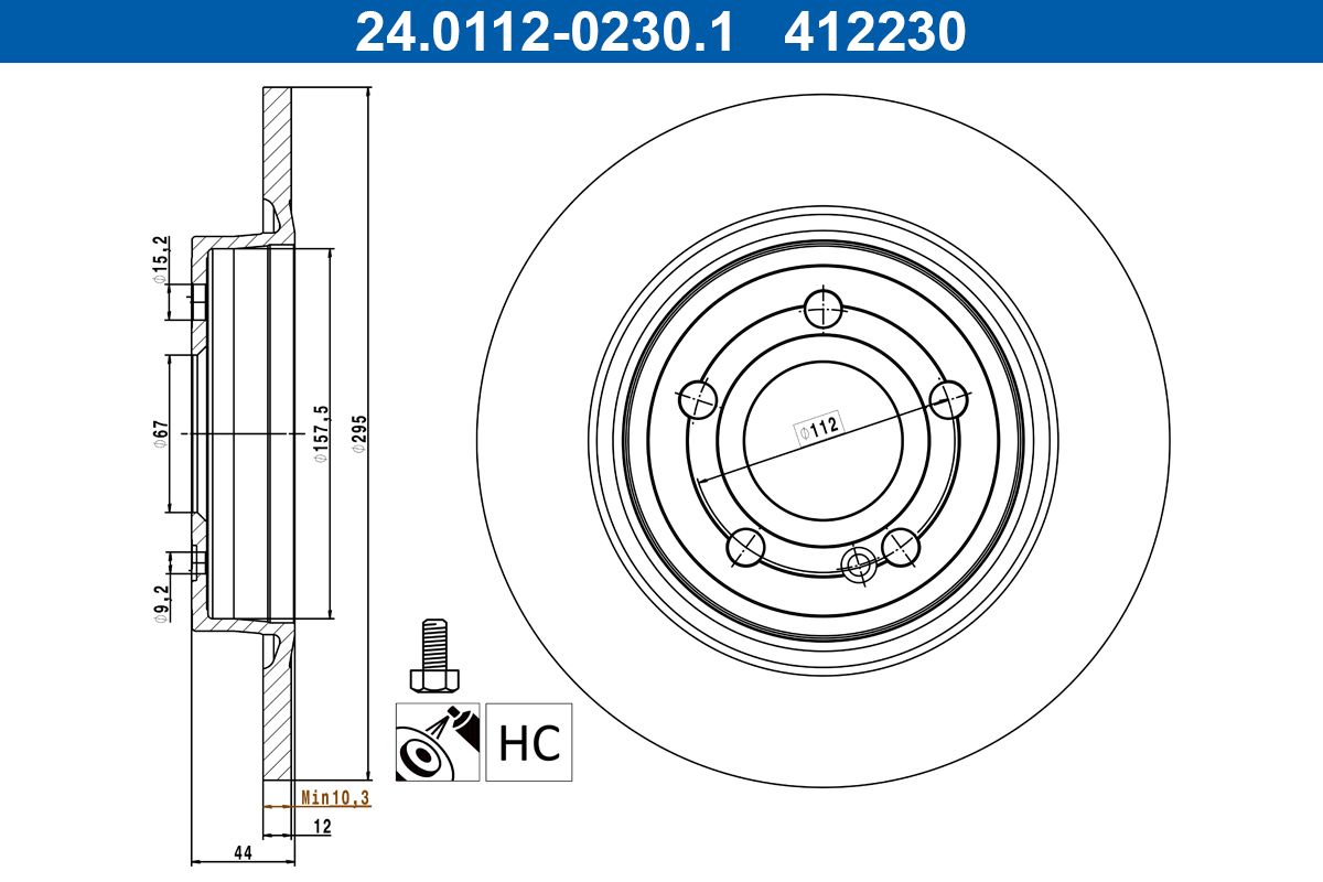 ATE 24.0112-0230.1 - Bremsscheibe