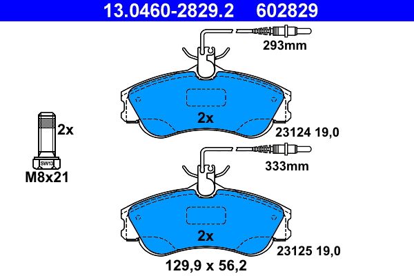ATE 13.0460-2829.2 - Bremsbelagsatz, Scheibenbremse