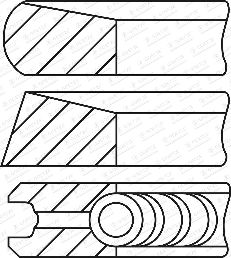 GOETZE ENGINE 08-448600-00 - Kolbenringsatz