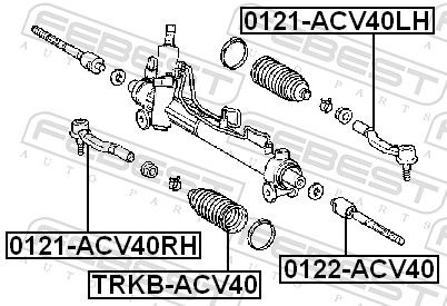 FEBEST 0122-ACV40 - Axialgelenk, Spurstange