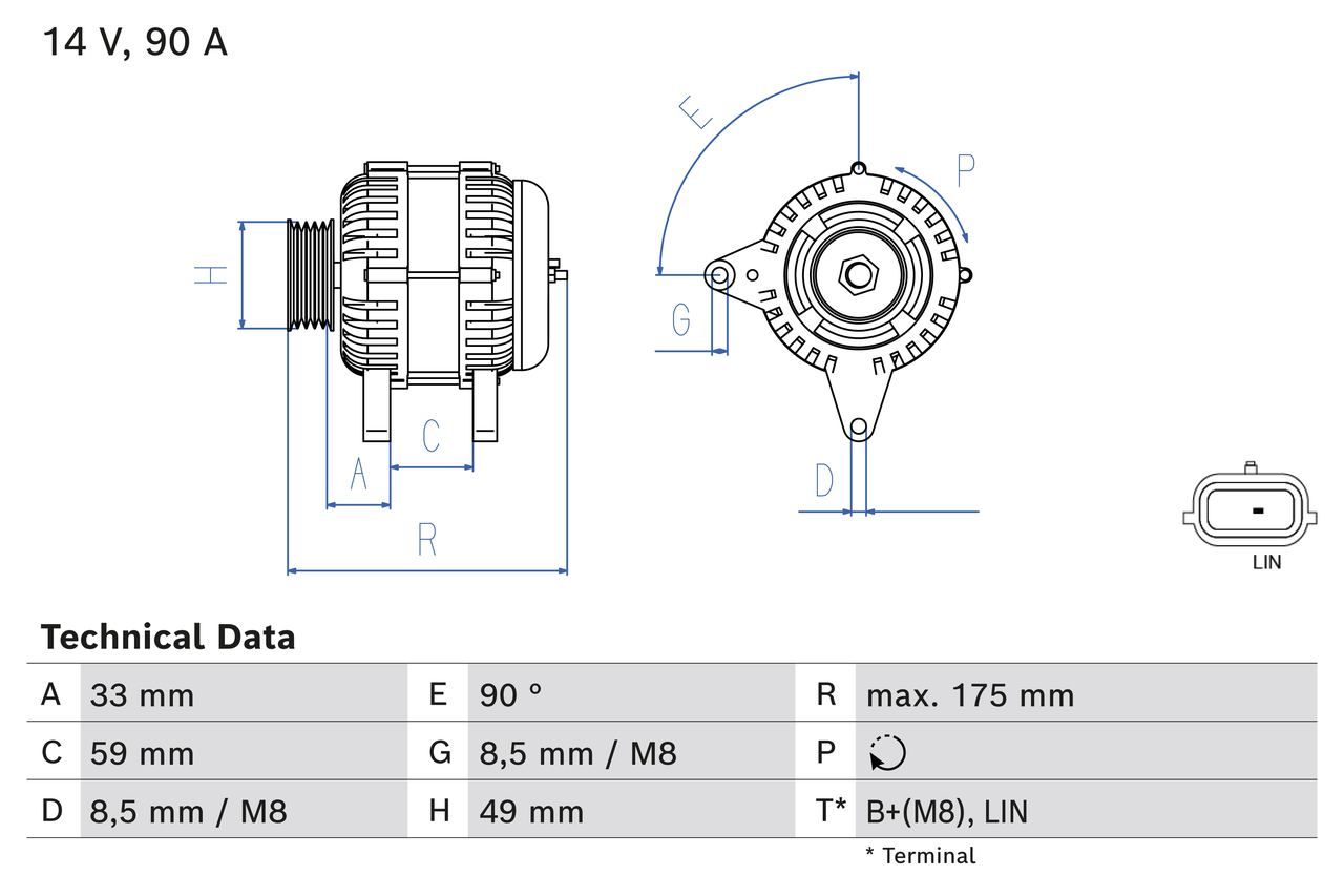 BOSCH 0 986 085 170 - Generator