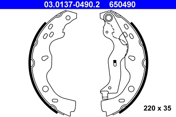 ATE 03.0137-0490.2 - Bremsbackensatz
