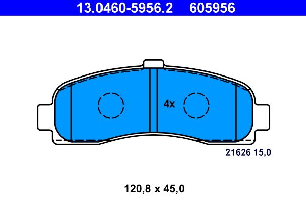ATE 13.0460-5956.2 - Bremsbelagsatz, Scheibenbremse
