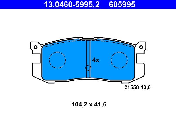 ATE 13.0460-5995.2 - Bremsbelagsatz, Scheibenbremse