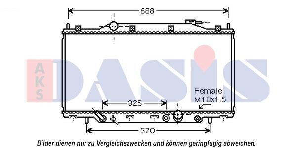 AKS DASIS 100075N - Kühler, Motorkühlung