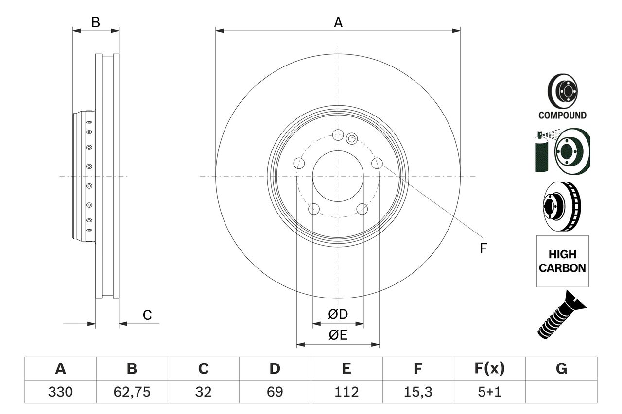 BOSCH 0 986 479 G43 - Bremsscheibe