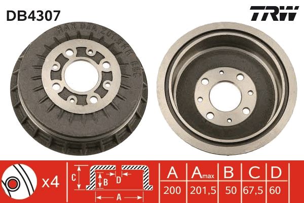 TRW DB4307 - Bremstrommel