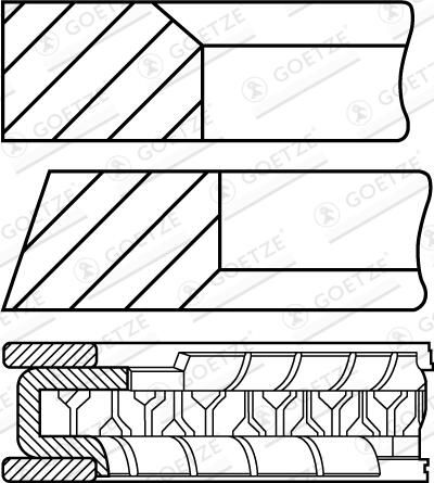 GOETZE ENGINE 08-373000-10 - Kolbenringsatz