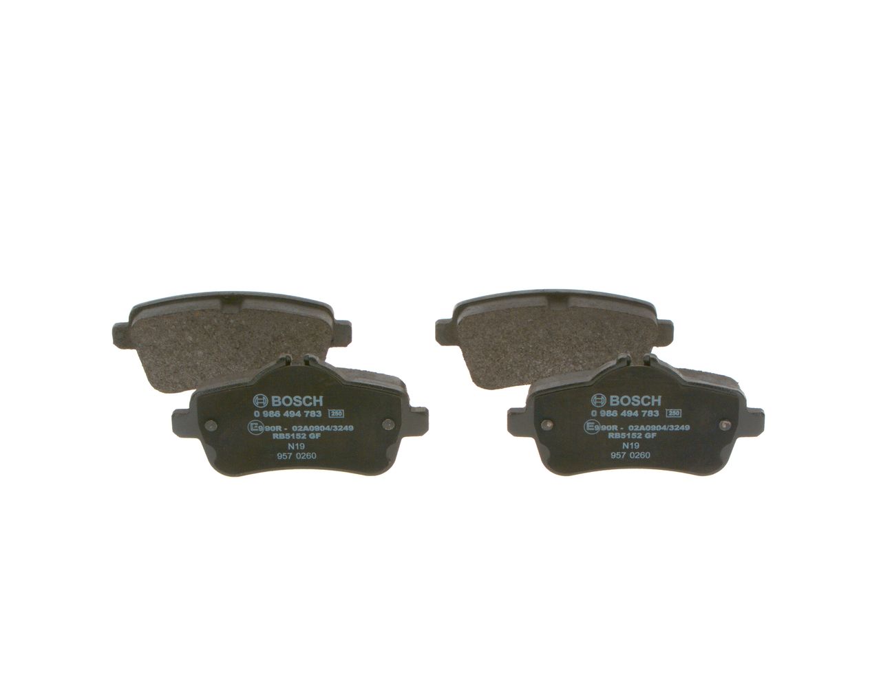 BOSCH 0 986 494 783 - Bremsbelagsatz, Scheibenbremse