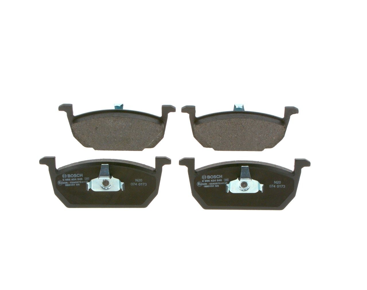 BOSCH 0 986 424 846 - Bremsbelagsatz, Scheibenbremse