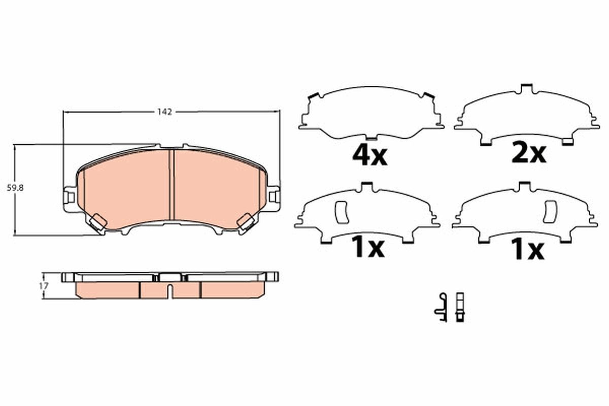 TRW GDB3622 - Bremsbelagsatz, Scheibenbremse