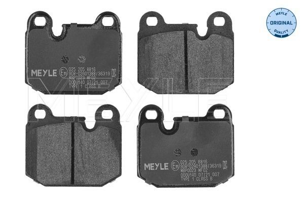 MEYLE 025 205 8816 - Bremsbelagsatz, Scheibenbremse