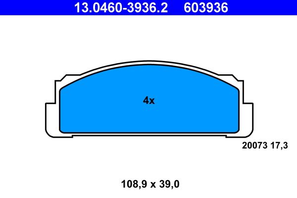 ATE 13.0460-3936.2 - Bremsbelagsatz, Scheibenbremse