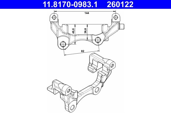 ATE 11.8170-0983.1 - Halter, Bremssattel